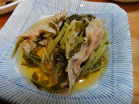 水菜と豚肉で♪ハリハリ煮